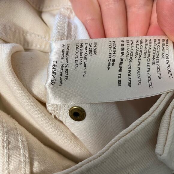 Maeve by Anthropologie Wide Leg Jeans Trouser Cream Women's Size 28 - Picture 4 of 7